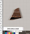 Terracotta fragment of a kylix (drinking cup), Terracotta, Greek, Attic