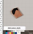 Terracotta fragment of a kylix (drinking cup), Terracotta, Greek, Attic