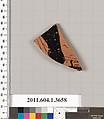 Terracotta fragment of a kylix (drinking cup), Terracotta, Greek, Attic