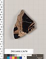 Terracotta fragment of a kylix (drinking cup), Terracotta, Greek, Attic