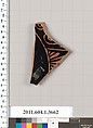 Terracotta fragment of a kylix (drinking cup), Terracotta, Greek, Attic