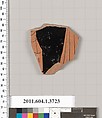 Terracotta fragment of a kylix (drinking cup), Terracotta, Greek, Attic