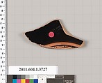 Terracotta fragment of a kylix (drinking cup), Terracotta, Greek, Attic