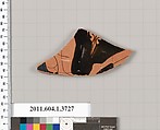 Terracotta fragment of a kylix (drinking cup), Terracotta, Greek, Attic