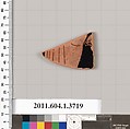 Terracotta fragment of a kylix (drinking cup), Terracotta, Greek, Attic