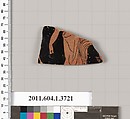 Terracotta fragment of a kylix (drinking cup), Terracotta, Greek, Attic