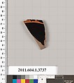 Terracotta fragment of a kylix (drinking cup), Terracotta, Greek, Attic
