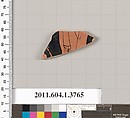 Terracotta fragment of a kylix (drinking cup), Terracotta, Greek, Attic