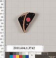 Terracotta fragment of a kylix (drinking cup), Terracotta, Greek, Attic