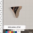 Terracotta fragment of a kylix (drinking cup), Terracotta, Greek, Attic