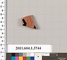 Terracotta fragment of a kylix (drinking cup), Terracotta, Greek, Attic