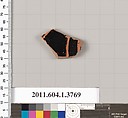 Terracotta fragment of a kylix (drinking cup), Terracotta, Greek, Attic