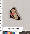 Terracotta fragment of a kylix (drinking cup), Terracotta, Greek, Attic