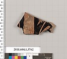Terracotta fragment of a kylix (drinking cup), Terracotta, Greek, Attic