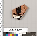 Terracotta fragment of a kylix (drinking cup), Terracotta, Greek, Attic