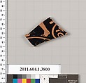 Terracotta fragment of a kylix (drinking cup), Terracotta, Greek, Attic