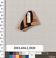 Terracotta fragment of a kylix (drinking cup), Terracotta, Greek, Attic