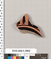 Terracotta fragment of a kylix (drinking cup), Terracotta, Greek, Attic