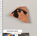 Terracotta fragment of a kylix (drinking cup), Terracotta, Greek, Attic