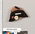 Terracotta fragment of a kylix (drinking cup), Terracotta, Greek, Attic