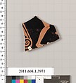 Terracotta fragment of a kylix (drinking cup), Terracotta, Greek, Attic