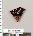 Terracotta fragment of a kylix (drinking cup), Terracotta, Greek, Attic