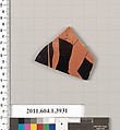Terracotta fragment of a kylix (drinking cup), Terracotta, Greek, Attic