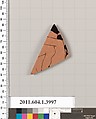 Terracotta fragment of a kylix (drinking cup), Terracotta, Greek, Attic