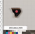 Terracotta fragment of a kylix (drinking cup), Terracotta, Greek, Attic