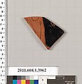 Terracotta fragment of a kylix (drinking cup), Terracotta, Greek, Attic