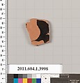 Terracotta fragment of a kylix (drinking cup), Terracotta, Greek, Attic