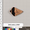 Terracotta fragment of a kylix (drinking cup), Terracotta, Greek, Attic
