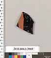 Terracotta fragment of a kylix (drinking cup), Terracotta, Greek, Attic