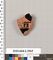 Terracotta fragment of a kylix (drinking cup), Terracotta, Greek, Attic