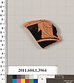 Terracotta fragment of a kylix (drinking cup), Terracotta, Greek, Attic