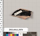 Terracotta fragment of a kylix (drinking cup), Terracotta, Greek, Attic