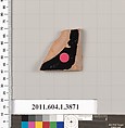 Terracotta fragment of a kylix (drinking cup), Terracotta, Greek, Attic