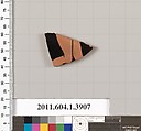 Terracotta fragment of a kylix (drinking cup), Terracotta, Greek, Attic