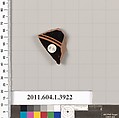 Terracotta fragment of a kylix (drinking cup), Terracotta, Greek, Attic