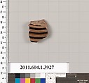 Terracotta fragment of a kylix (drinking cup), Terracotta, Greek, Attic