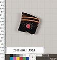 Terracotta fragment of a kylix (drinking cup), Terracotta, Greek, Attic
