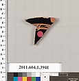 Terracotta fragment of a kylix (drinking cup), Terracotta, Greek, Attic