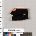 Terracotta rim fragment of a kylix (drinking cup), Terracotta, Greek, Attic