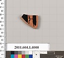 Terracotta fragment of a kylix (drinking cup), Terracotta, Greek, Attic