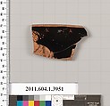 Terracotta rim fragment of a kylix (drinking cup), Terracotta, Greek, Attic
