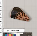 Terracotta rim fragment of a kylix (drinking cup), Terracotta, Greek, Attic