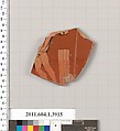 Terracotta fragment of a kylix (drinking cup), Terracotta, Greek, Attic