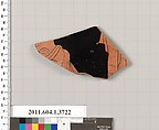 Terracotta fragment of a kylix (drinking cup), Terracotta, Greek, Attic