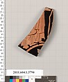 Terracotta fragment of a kylix (drinking cup), Terracotta, Greek, Attic