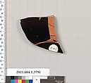 Terracotta fragment of a kylix (drinking cup), Terracotta, Greek, Attic